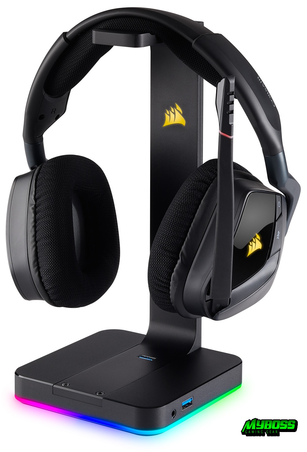 Giá treo tai nghe Corsair ST100 RGB Premium Headset + Soundcard 7.1 Surround